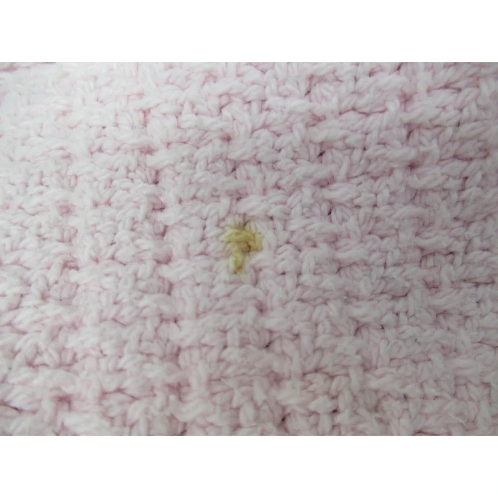 Pottery Barn kids pink thermal woven cotton blanket USED READ 67x78